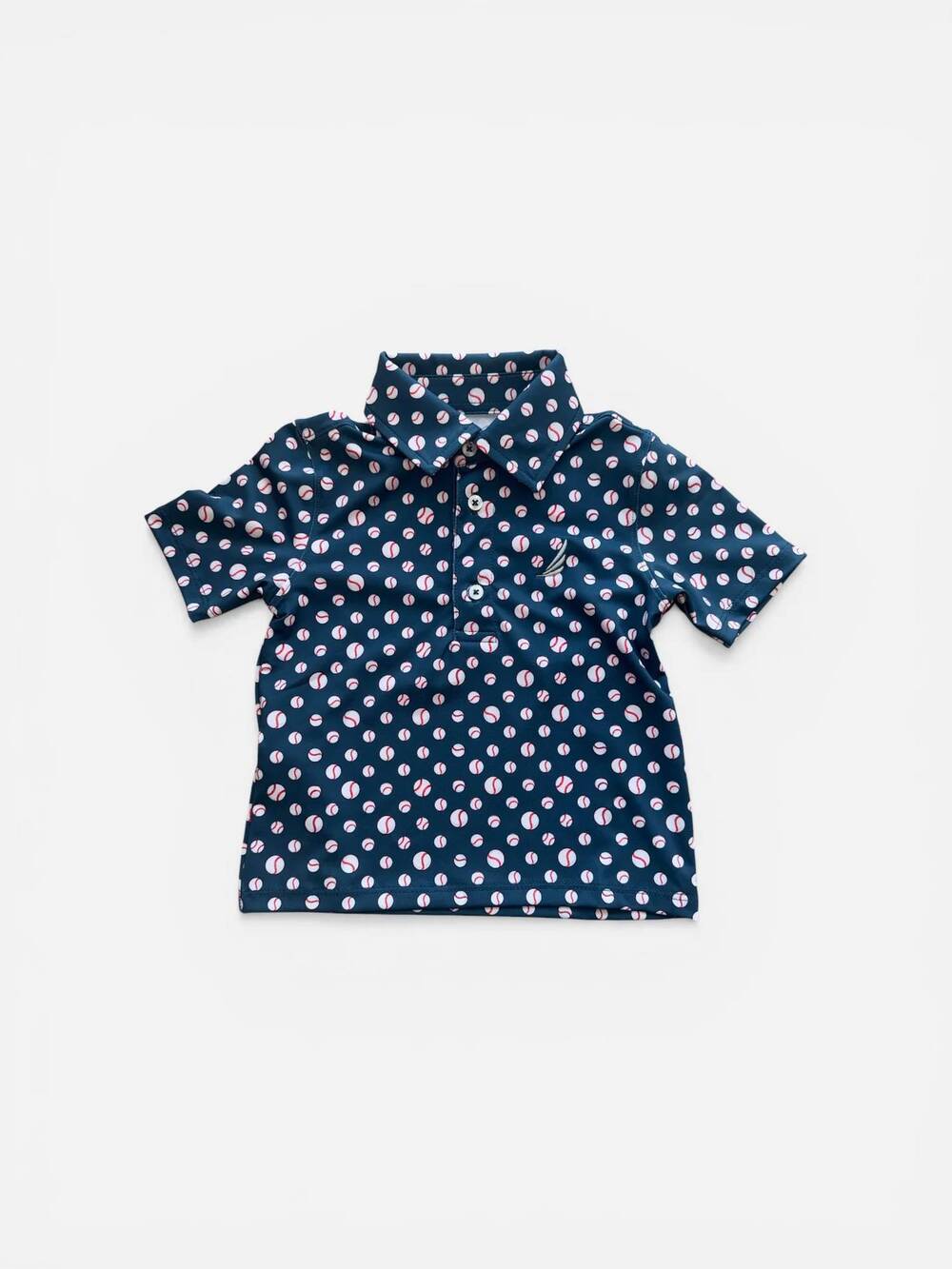 NEW COOLYBRI boys’ miles baseball print polo shirt in navy